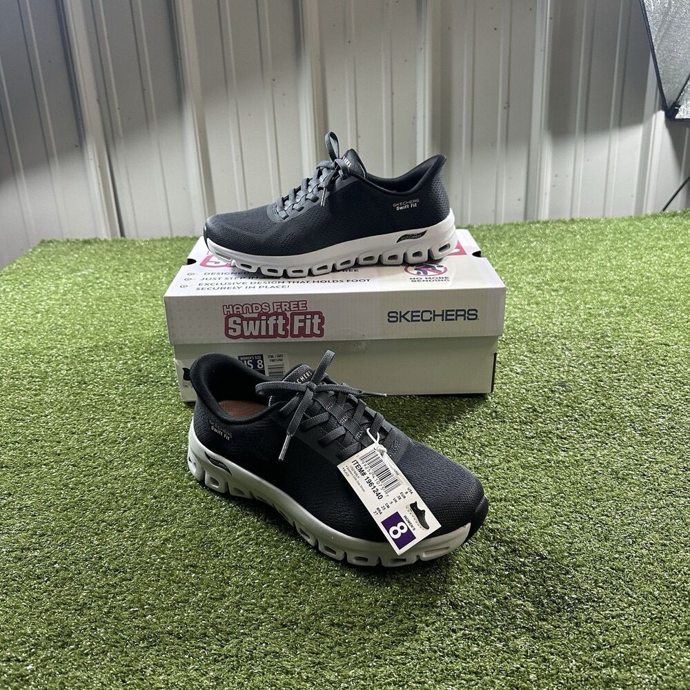 Skechers Swift Fit Women's Size 8 Black Hands Free Shoes Black NWT